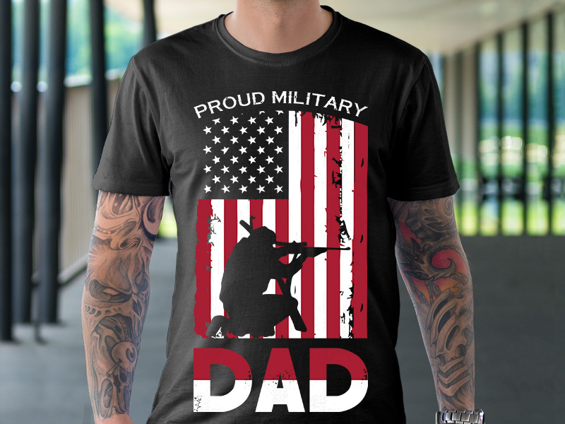 kangarooze Proud USA Combat Veteran Dad Gift Shirt for Armed Forces 